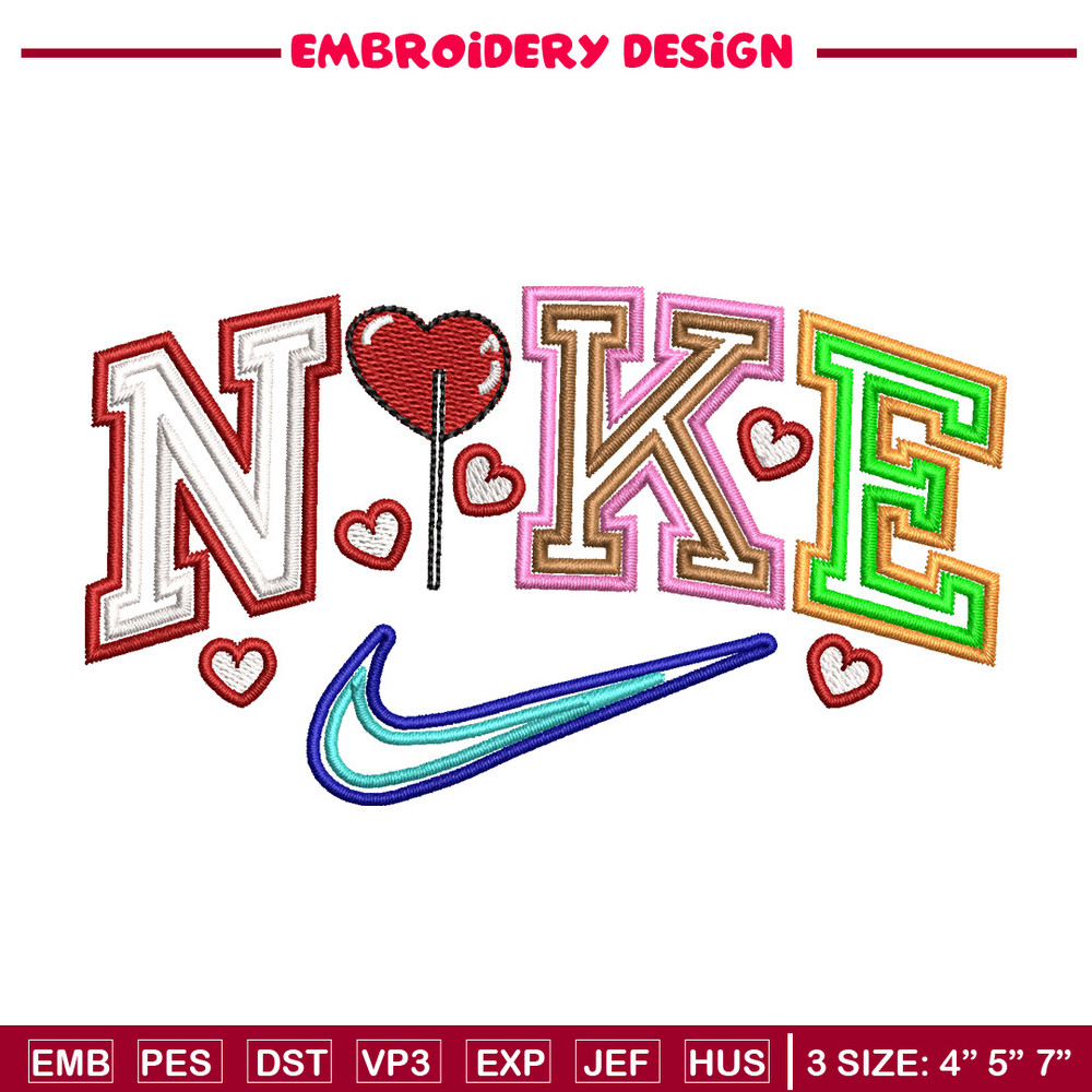 Nike red heart embroidery design, Logo embroidery, Nike design, Embroidery shirt, Embroidery file, Digital download.jpg