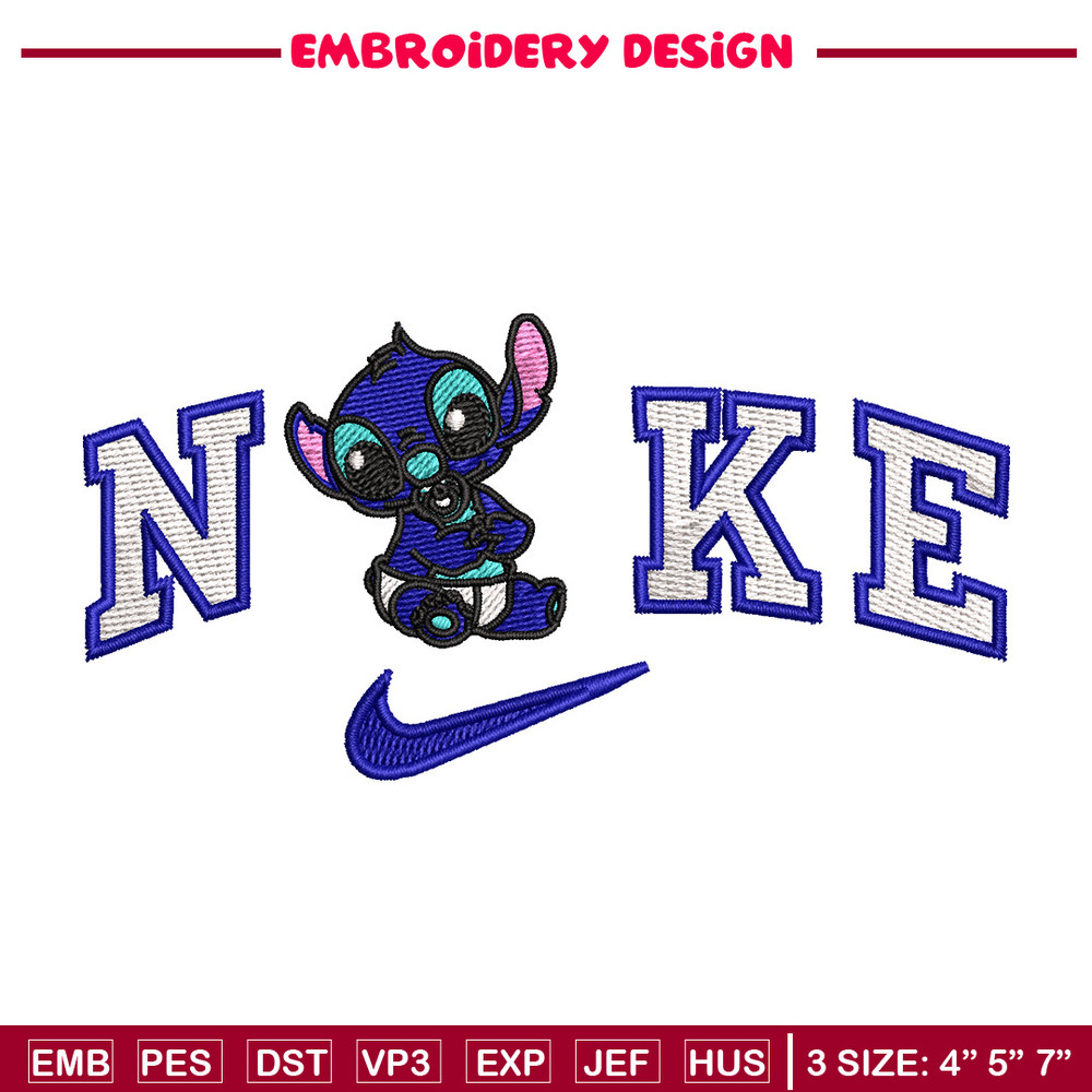 Nike stitch baby embroidery design, Stitch embroidery, Nike design, Embroidery file,Embroidery shirt, Digital download.jpg