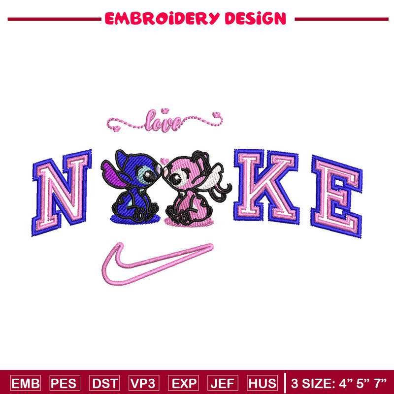 Nike stitch couple embroidery design, Stitch embroidery, Nike design, Embroidery file,Embroidery shirt, Digital download.jpg