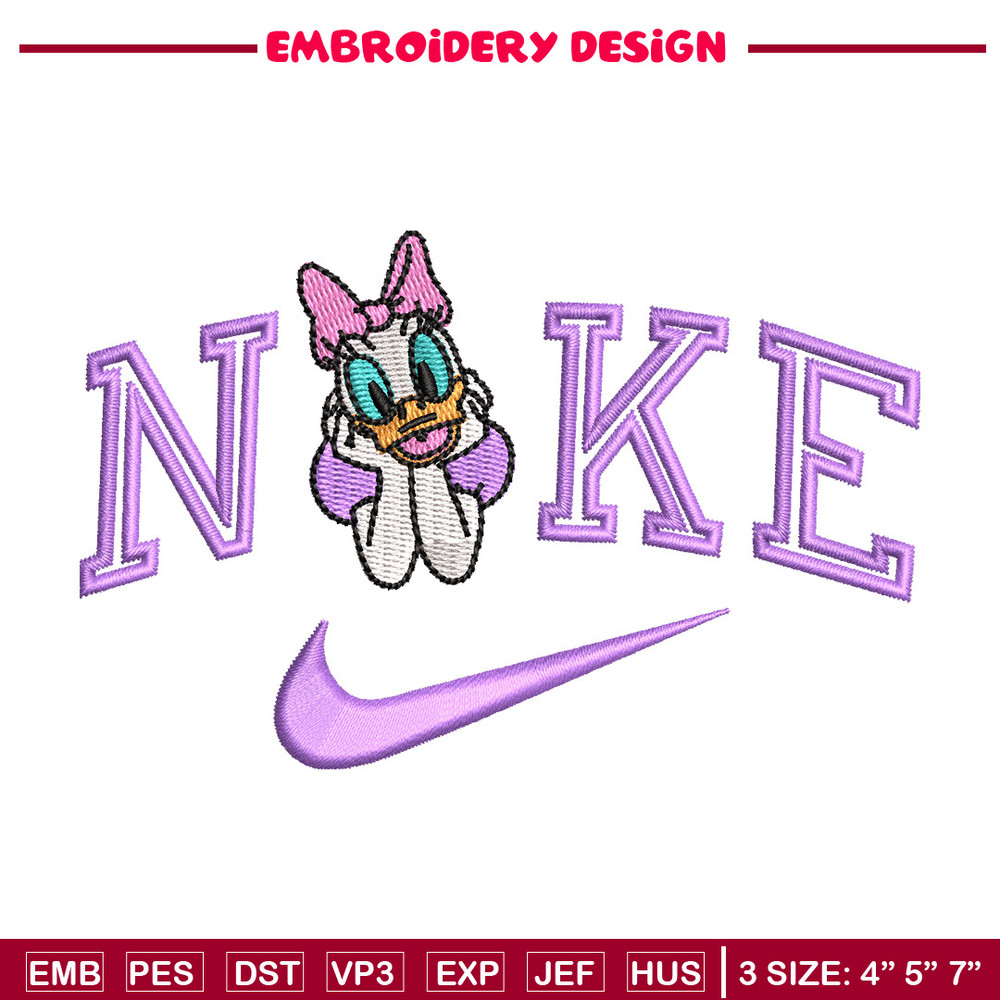 Nike x daisy duck embroidery design, Daisy embroidery, Nike design, Embroidery shirt, Embroidery file, Digital download.jpg