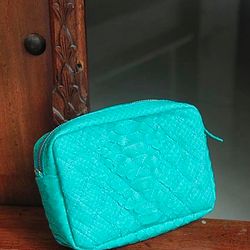 Smalll woman genuine python skin elegant turquise tiffany clutch | small every day purse| exotic leather bag