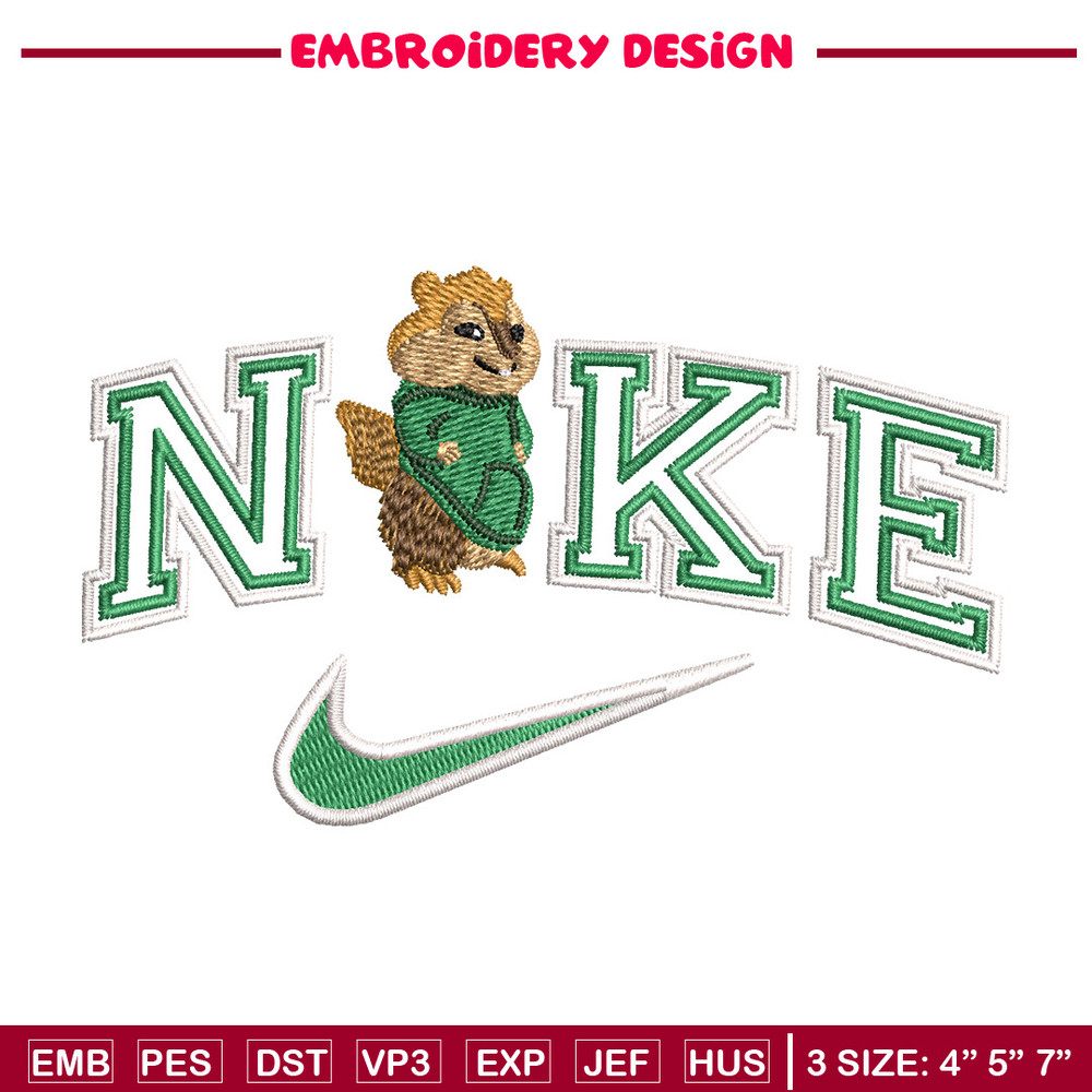 Nike x squirrel embroidery design, squirrel embroidery, Nike design, Embroidery shirt, Embroidery file,Digital download.jpg
