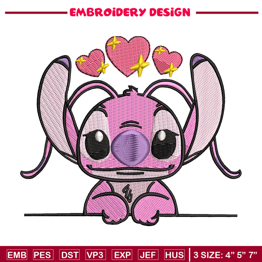 Pink stitch embroidery design, Stitch embroidery, Emb design, Embroidery shirt, Embroidery file, Digital download.jpg