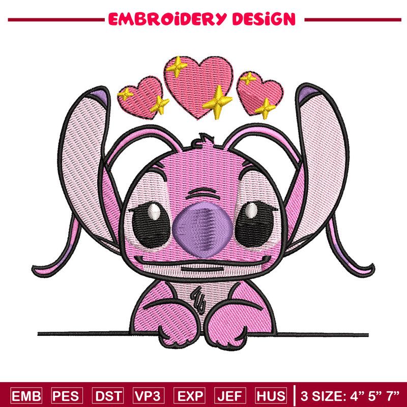 Pink stitch embroidery design, Stitch embroidery, Emb design, Embroidery shirt, Embroidery file, Digital download.jpg