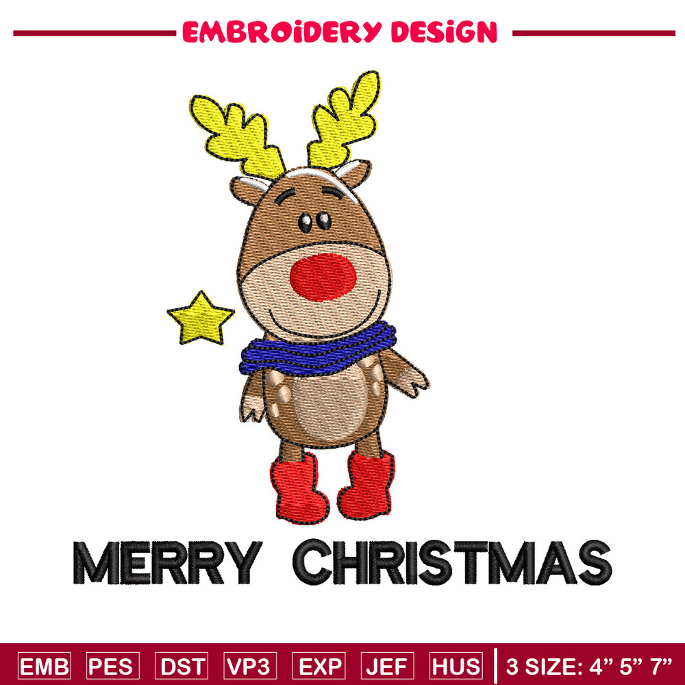 Reindeer embroidery design, Chrismas embroidery, Embroidery file, Embroidery shirt, Emb design,Digital download.jpg