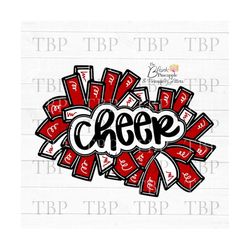 cheer design cheer pom poms in red png clipart sublimation download design, cheerleading design, cheerleading png