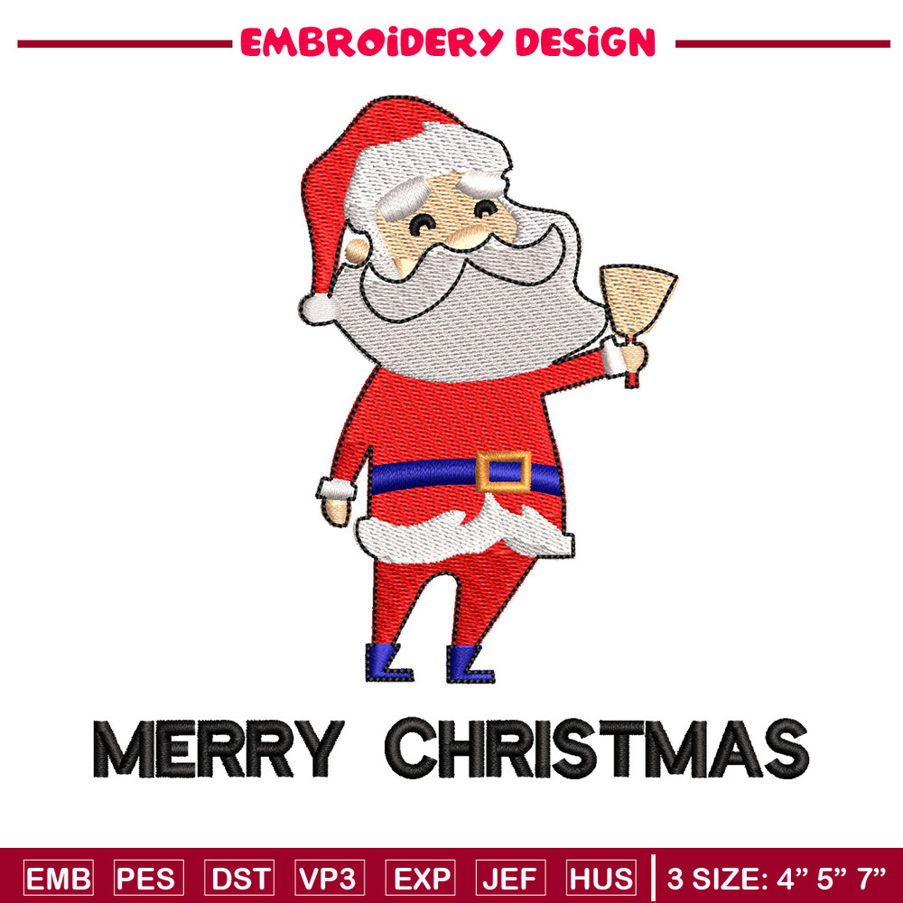 Satan ring bell embroidery design, Chrismas embroidery, Emb design, Embroidery shirt, Embroidery file, Digital download.jpg