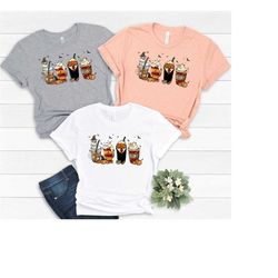 halloween horror coffee shirt, horror movie coffee shirt,halloween shirt, spooky season, coffee sweater, halloween graph