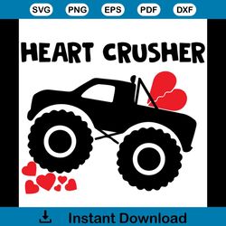 valentines truck heart crusher svg, valentine svg, valentine truck svg, crusher svg, valentines day svg, happy valentine