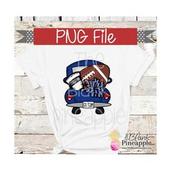 football design png,   blue vintage truck with football pom pom png 300dpi clipart sublimation download design