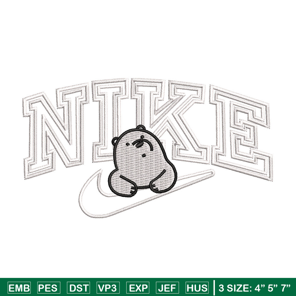 Nike white bear embroidery design, Cartoon embroidery, Nike design, Embroidery shirt, Embroidery file,Digital download.jpg