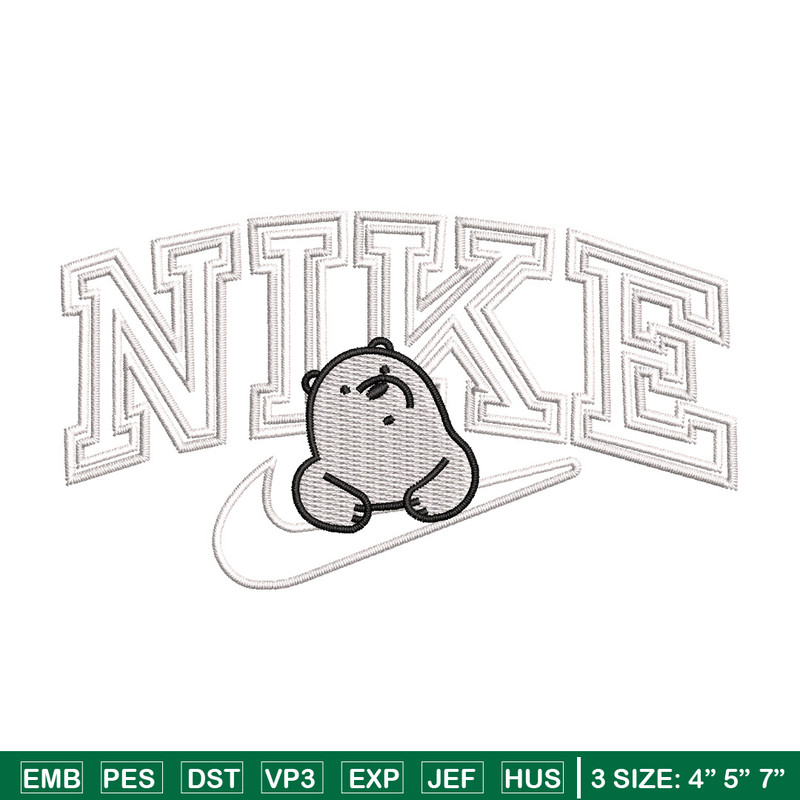 Nike white bear embroidery design, Cartoon embroidery, Nike design, Embroidery shirt, Embroidery file,Digital download.jpg