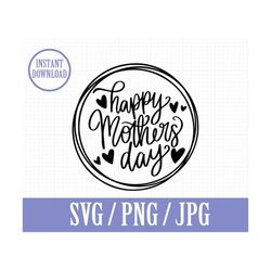 Happy Mothers Day - SVG, Png, Jpg - Instant File Download