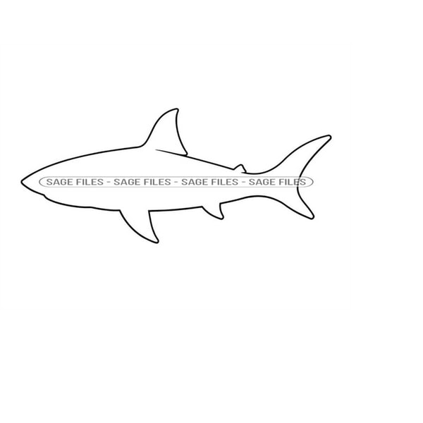 Shark File Shark Outline SVG, Shark Svg, Shark Clipart, Shark Files for - Inspire ...