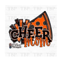 cheer design png, cheer mom orange pom pom and megaphone png, cheerleading sublimation design, cheerleading png