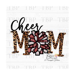 cheer design cheer mom dark red and white with animal print  png 300dpi clipart sublimation download design