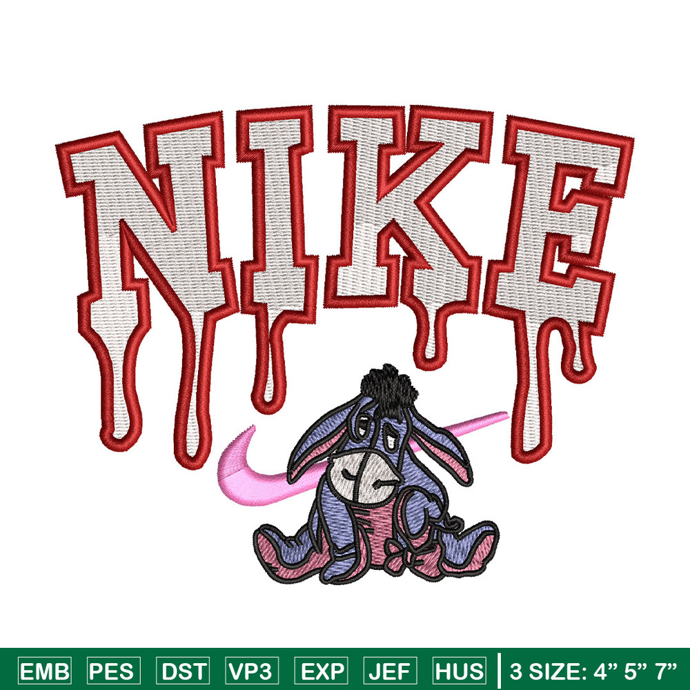 Nike x donkey embroidery design, Eeyore embroidery, Nike design, Embroidery shirt, Embroidery file, Digital download.jpg