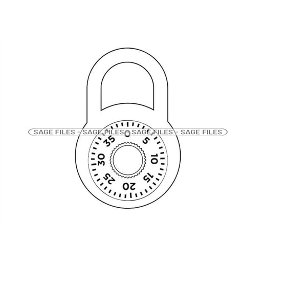 Simple Lock Template Combination Lock Outline SVG, Combination Lock Svg, Lock Svg | Inspire ...