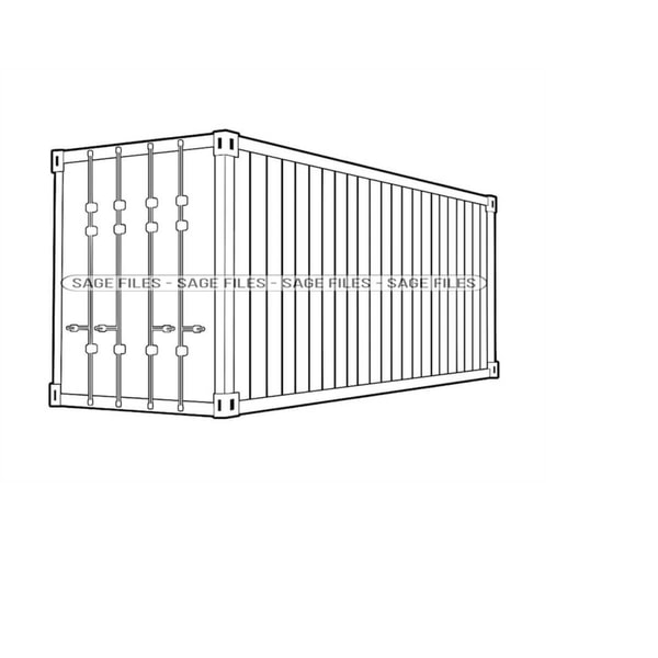 Shipping Container Outline SVG, Shipping Container Clipart, - Inspire ...