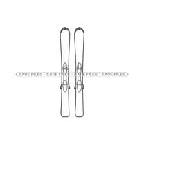 skis outline svg, skis svg, skiing svg, skis clipart, skis files for cricut, skis cut files for silhouette, png, dxf