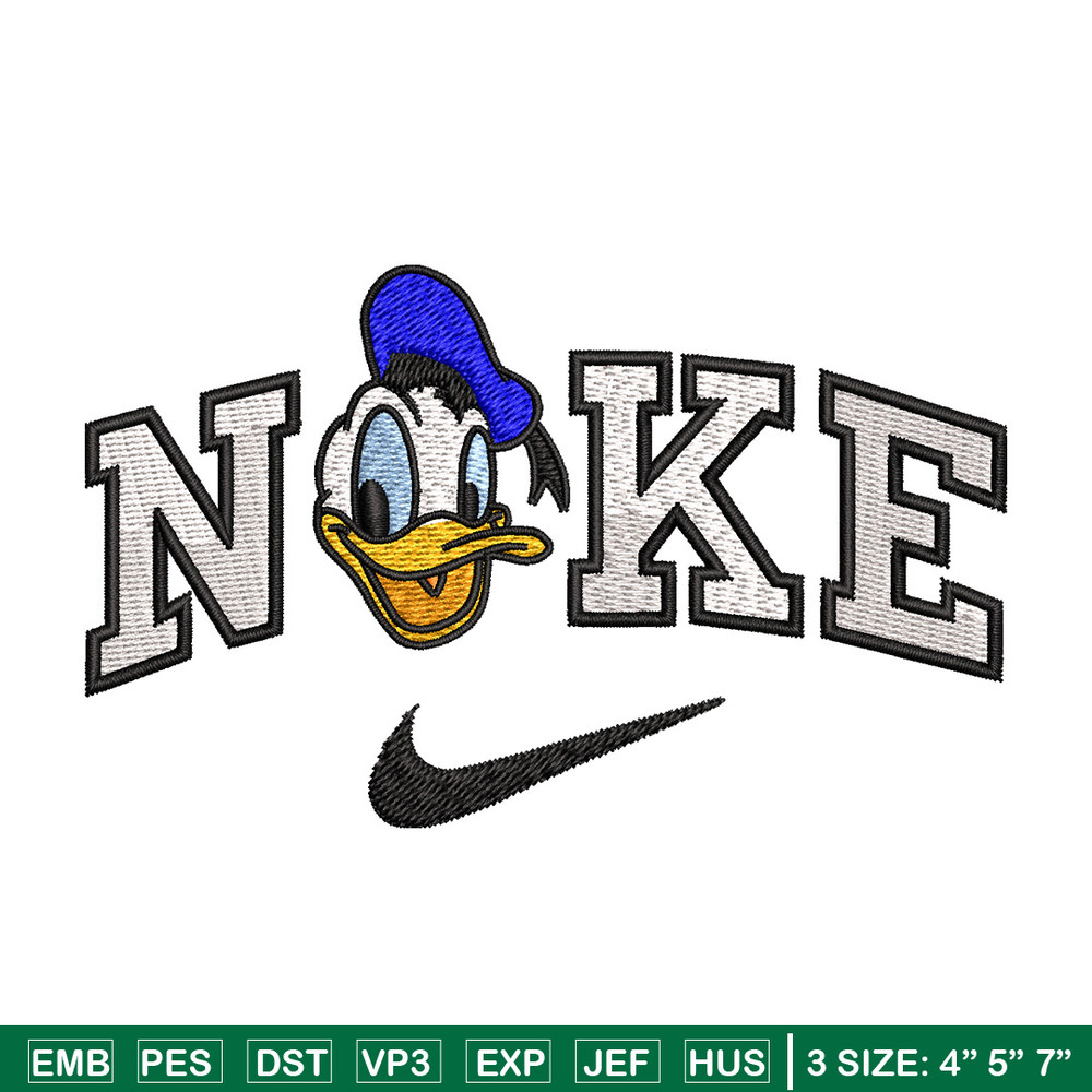 Nike x duck embroidery design, Disney embroidery, Nike design, Embroidery shirt, Embroidery file, Digital download.jpg