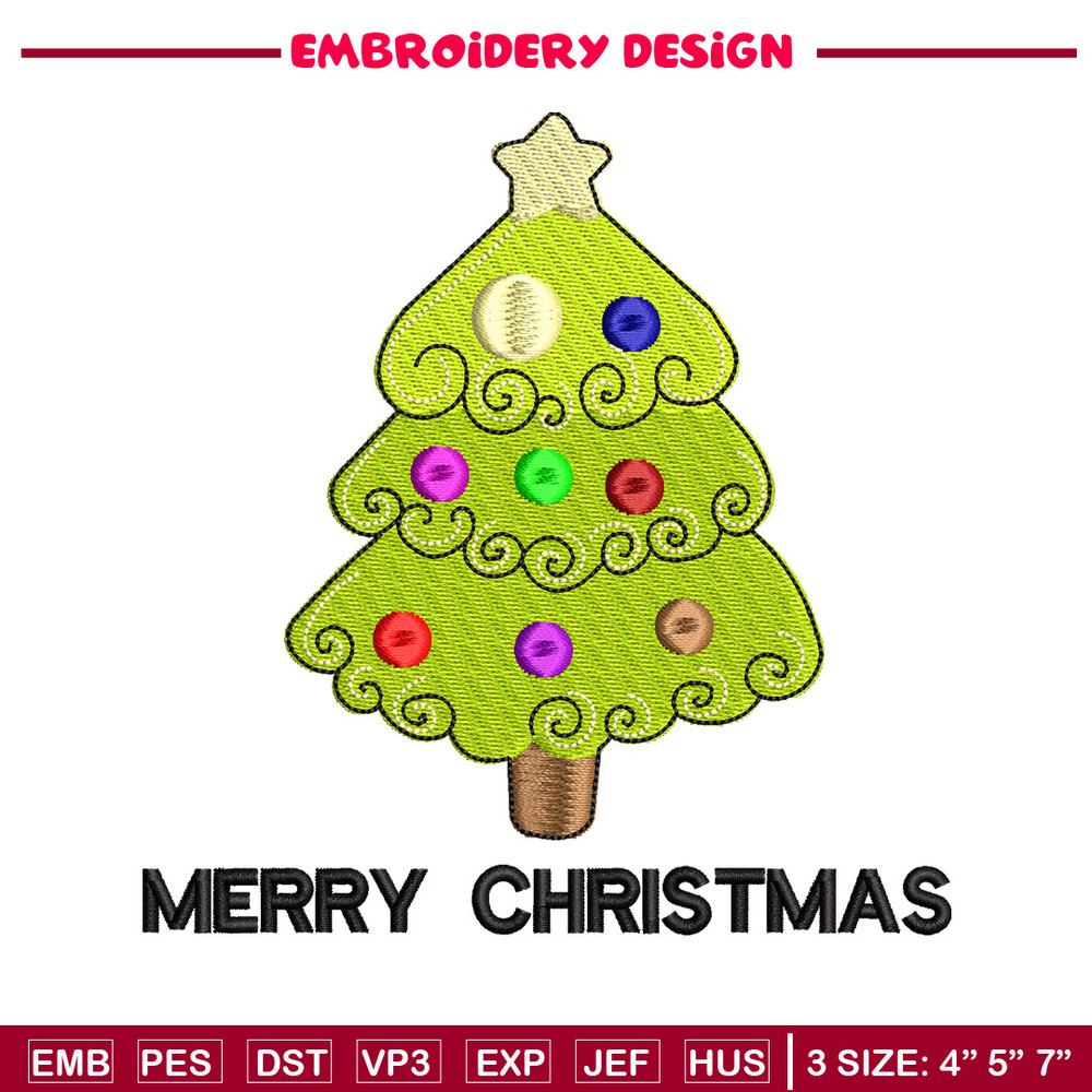 Tree chrismas embroidery design, Chrismas embroidery, Embroidery file, Embroidery shirt, Emb design,Digital download.jpg