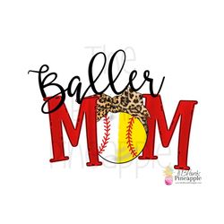 softball/baseball 'baller mom' animal print bandana png 300dpi clipart sublimation download design