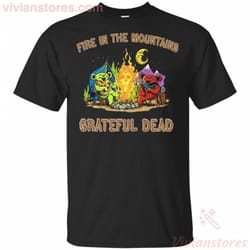 fire in the mountain grateful dead funny camping t-shirt mn08