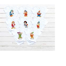 snow white and 7 dwarves shirt, disney trip shirt, disney group shirts, custom dwarfs shirts, disneyland shirt, disneywo