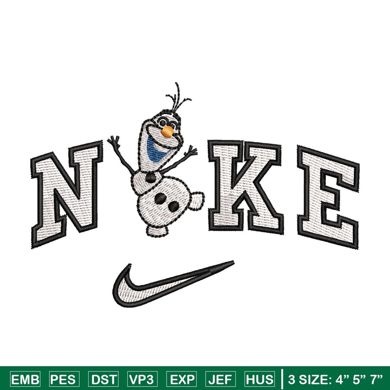 Nike x olaf embroidery design, Disney embroidery, Nike design, Embroidery shirt, Embroidery file, Digital download.jpg