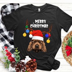 cocker spaniel merry christmas t shirt, cocker spaniel dog shirt, funny cocker spaniel christmas shirt - a889