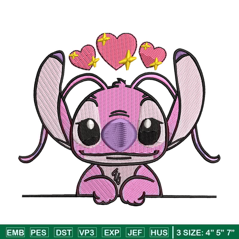 Pink stitch embroidery design, Stitch embroidery, Emb design, Embroidery shirt, Embroidery file, Digital download.jpg