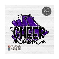 cheer design png, cheer mom pom pom and megaphone in purple png, cheer sublimation design, cheerleading png, cheer shirt