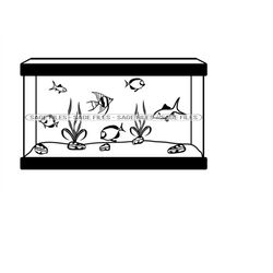 aquarium svg, fish tank svg, aquarium clipart, aquarium files for cricut, aquarium cut files for silhouette, png, dxf