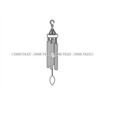 wind chime outline svg, wind chime clipart, wind chime files for cricut, wind chime cut files for silhouette, png, dxf