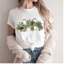 halloween cute more ghost with plants tshirt, plant lover graphic sweatshirt, plant party tee, retro gardening, boho tee