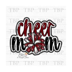 cheer design png, dark red cheer mom design, cheerleading sublimation design, cheerleading png, cheer mom png
