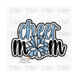 cheer design png, light blue cheer mom design, cheerleading sublimation design, cheerleading png, cheer mom png
