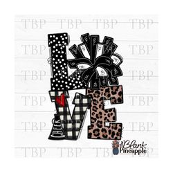 cheer design png, love cheer black png, cheerleading design, cheer sublimation design, cheerleading png, 300dpi png