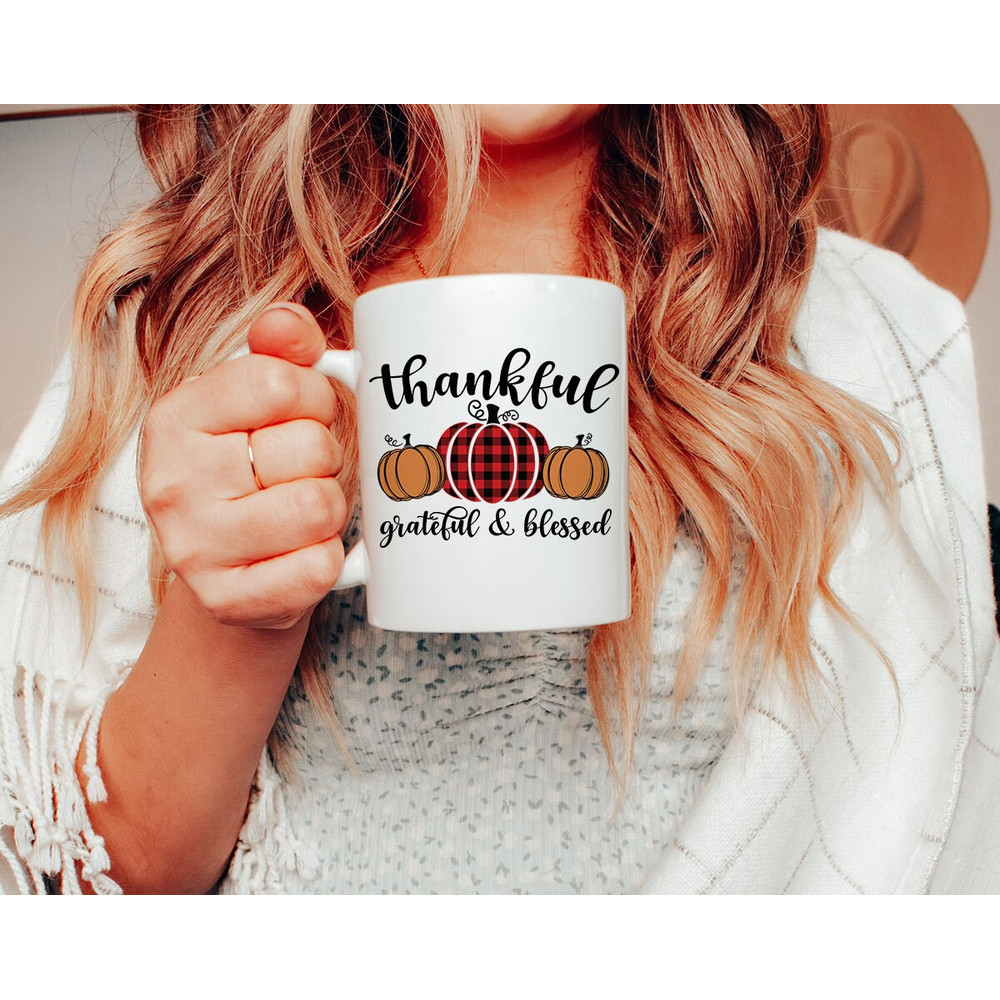 Thankful Grateful & Blessed Fall Coffee Mug Cute Fall Coffee Mug  Thanksgiving Coffee Cup  Funny Fall Coffee - 1.jpg