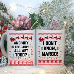 todd and margo ugly christmas vacation coffee mugs, matching christmas mug