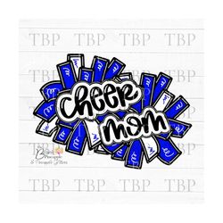 cheer design cheer mom pom poms in blue png clipart sublimation download design, cheerleading design, cheerleading png