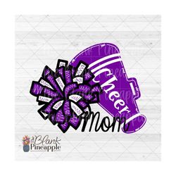 cheer design png, cheer mom purple and white  png 300dpi clipart sublimation download design