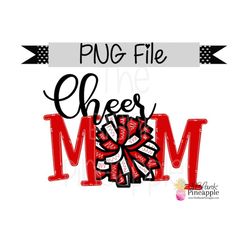cheer design png, cheer mom red and white  png 300dpi clipart sublimation download design
