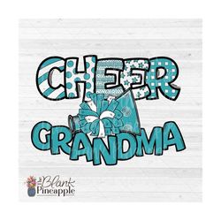 cheer design png, cheer grandma in teal with transparent text png, cheer sublimation design, cheerleading design