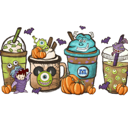 mike wazowski halloween coffee png - halloween coffee png - harry fall coffee png - villains latte - fall latte png - cu
