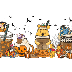 pooh halloween coffee latte png - halloween coffee png - halloween png - pumpkin png - harry fall coffee png - cut file