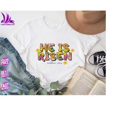 he is risen shirt, jesus easter shirt , jesus bible verse easter shirt, floral religious shirt, floral he is risen shirt