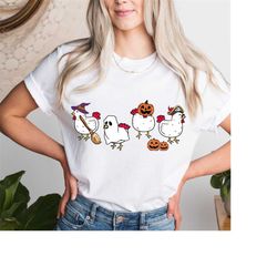 halloween chicken funny spooky chicken tshirt, fall vintage witch chicken sweatshirt, halloween pumpkin tshirt, cute hal
