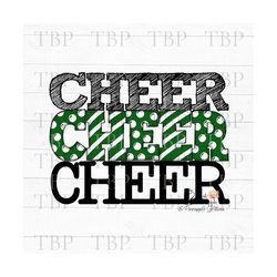cheer doodle in dark green png 300dpi clipart sublimation download design cheerleading digital design for sublimation dt